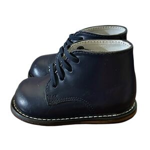 Josmo Boys Classic Traditional Leather Oxford Lace Up Shoes in Navy Blue Sz 3